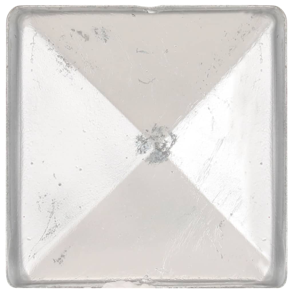 vidaXL 145489 Pyramid Fence Post Caps 6 Pcs Galvanised Metal 71x71mm-6