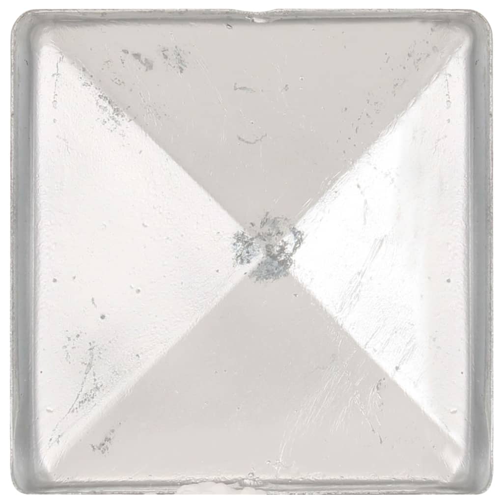 vidaXL 145491 Pyramid Fence Post Caps 6 Pcs Galvanised Metal 91x91mm-6
