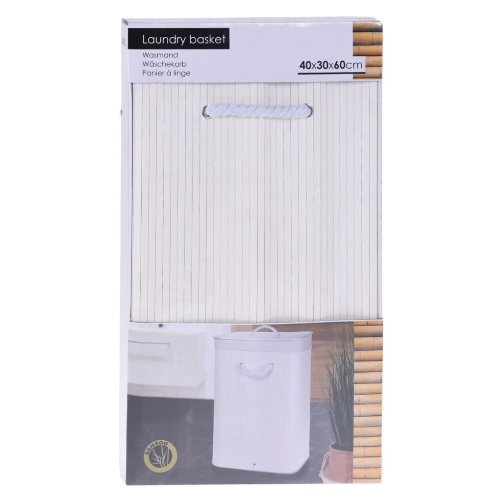 Bathroom Solutions 443274 Foldable Laundry Basket White-2