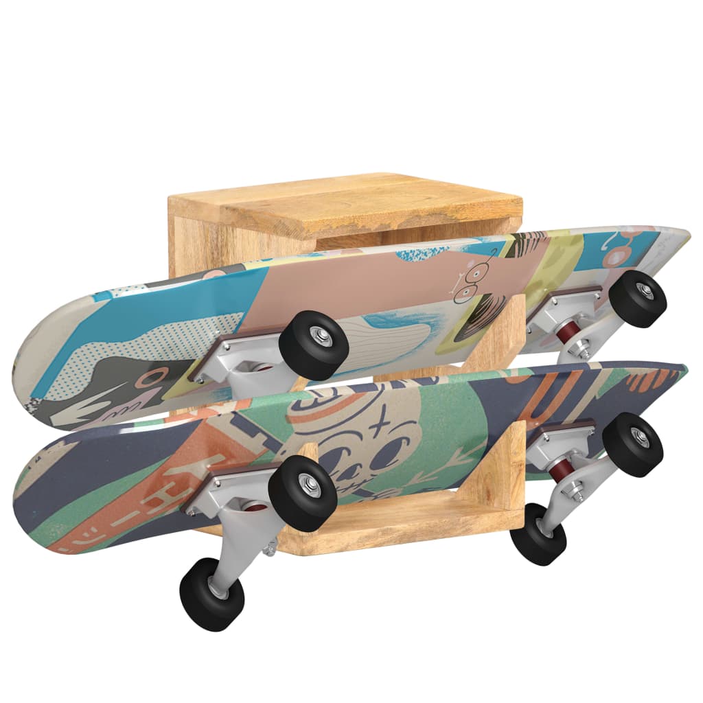 vidaXL 320480 Wall Mounted Skateboard Holder 25x20x30cm Solid Mango Wood-7