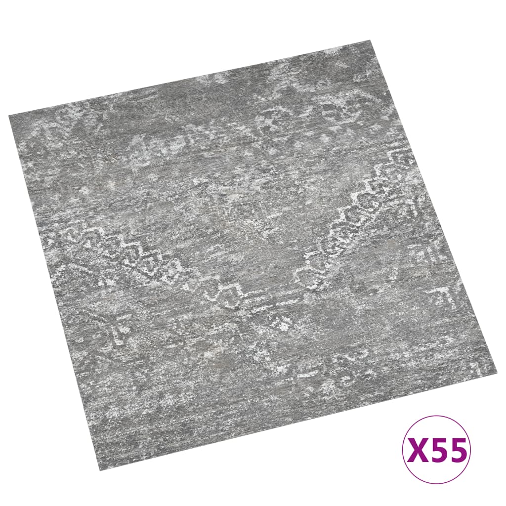Vidaxl Self-adhesive Flooring Planks 55 Pcs Pvc 5.11 MÂ² Concrete Grey-2