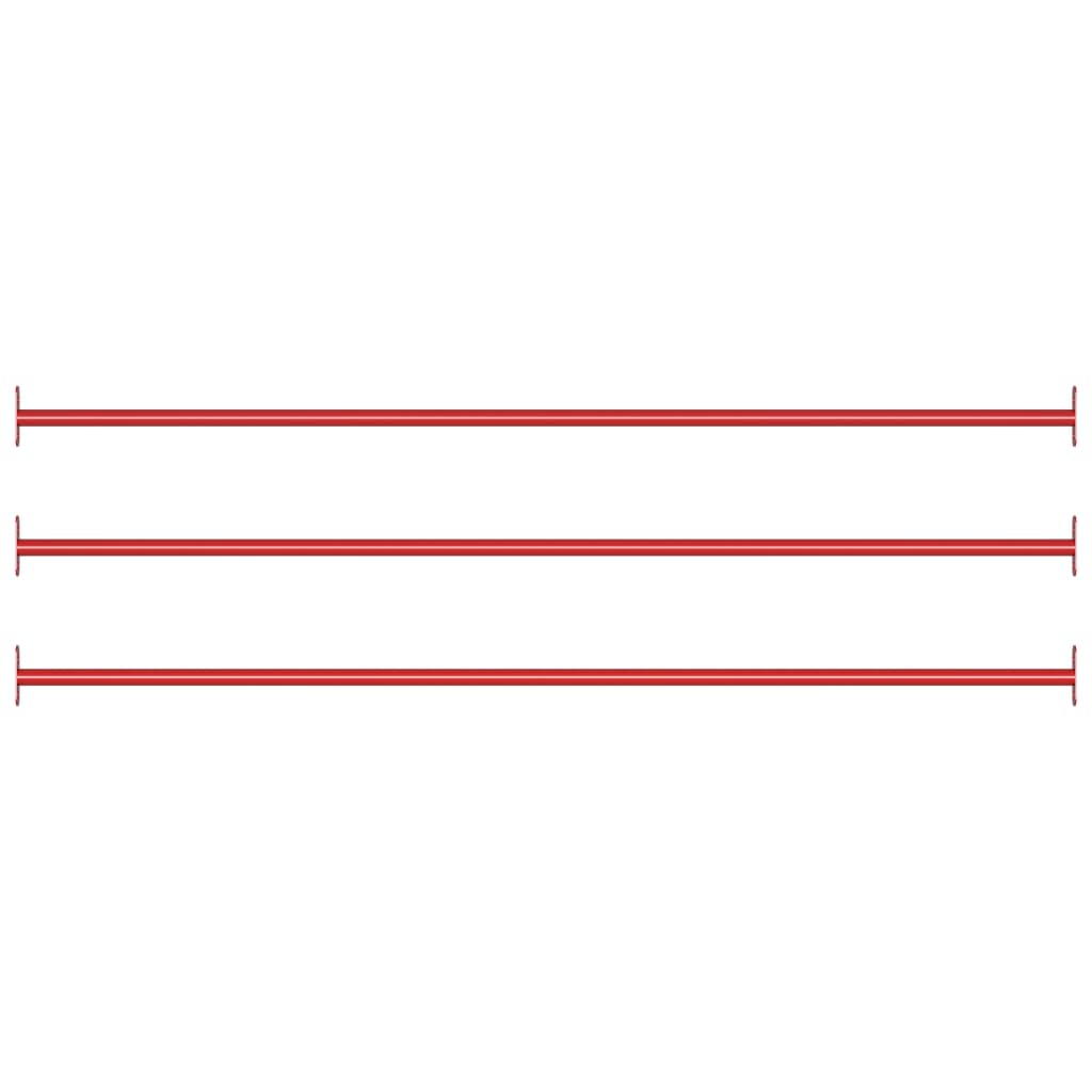 vidaXL 93200 Turning Bars 3 Pcs 125cm Steel Red-2
