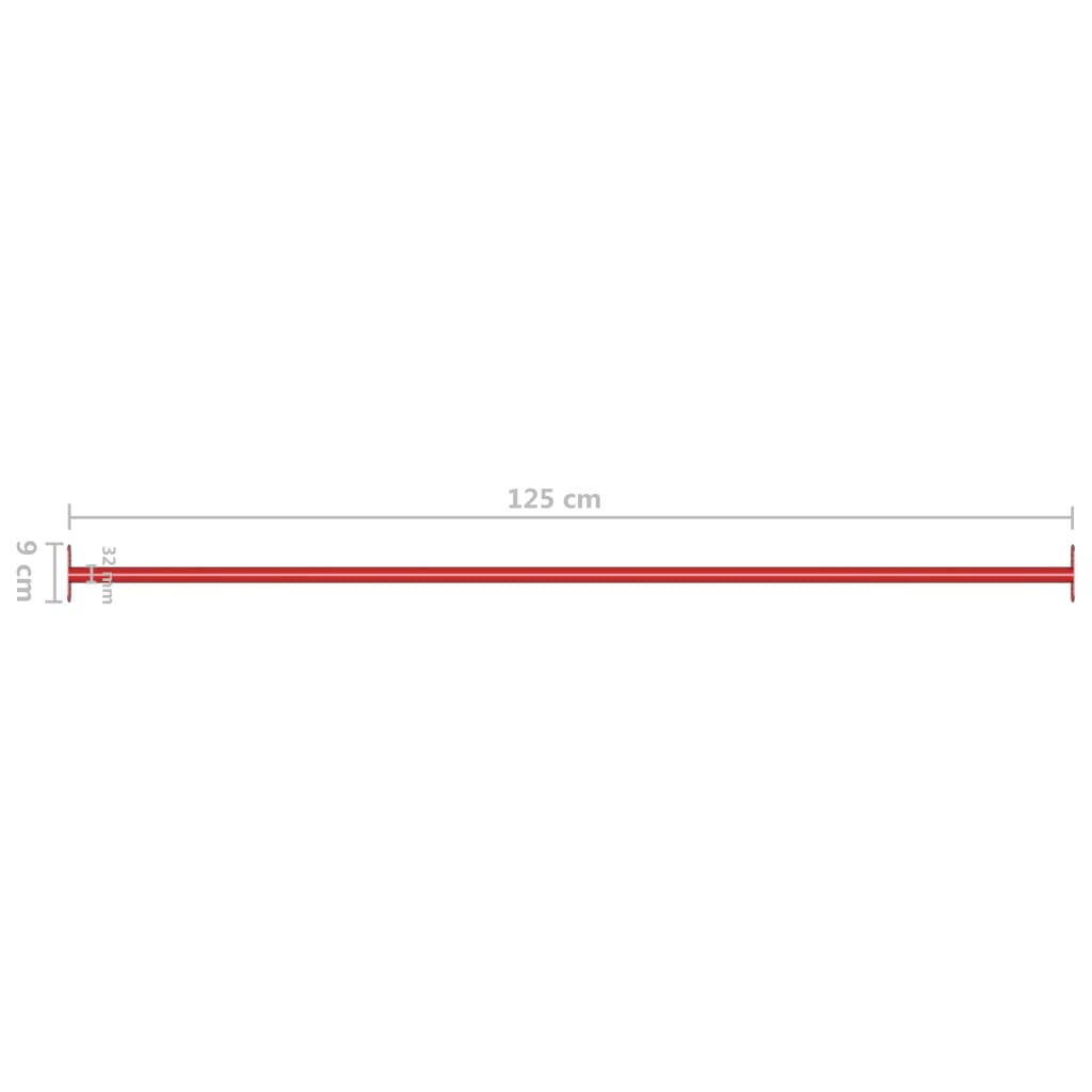 vidaXL 93200 Turning Bars 3 Pcs 125cm Steel Red-6