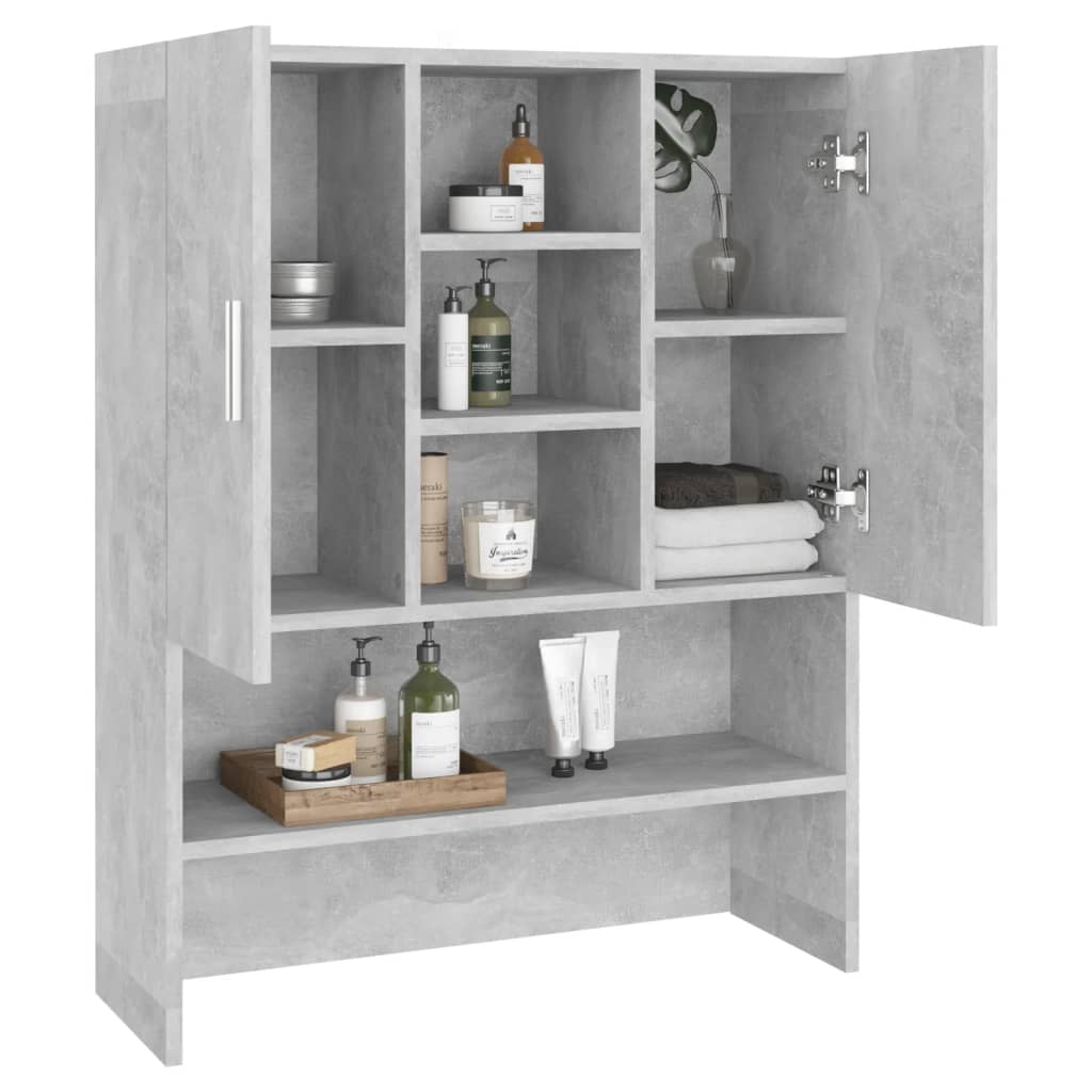 vidaXL 808390 Washing Machine Cabinet Concrete Grey 70.5x25.5x90cm-5