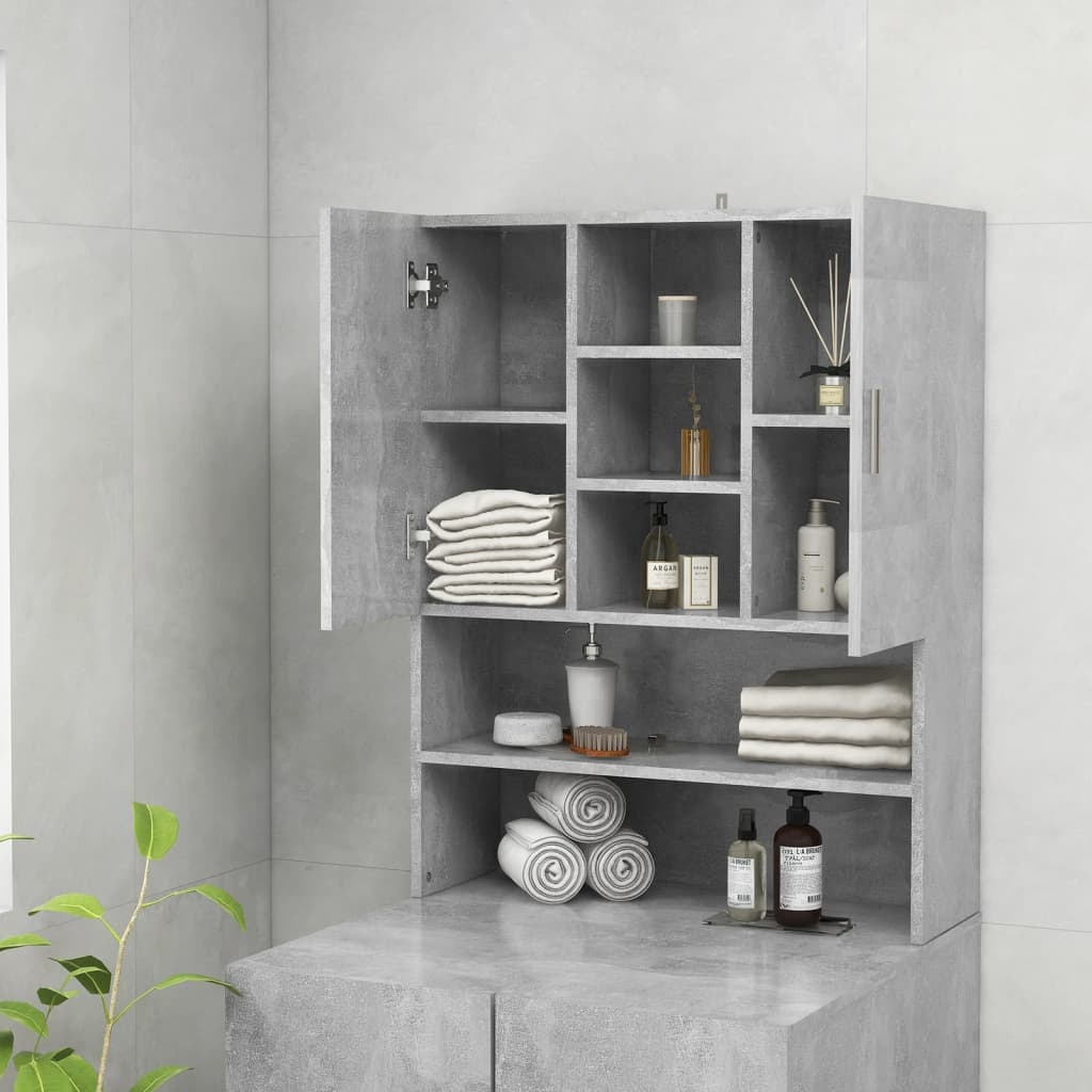 vidaXL 808390 Washing Machine Cabinet Concrete Grey 70.5x25.5x90cm-6