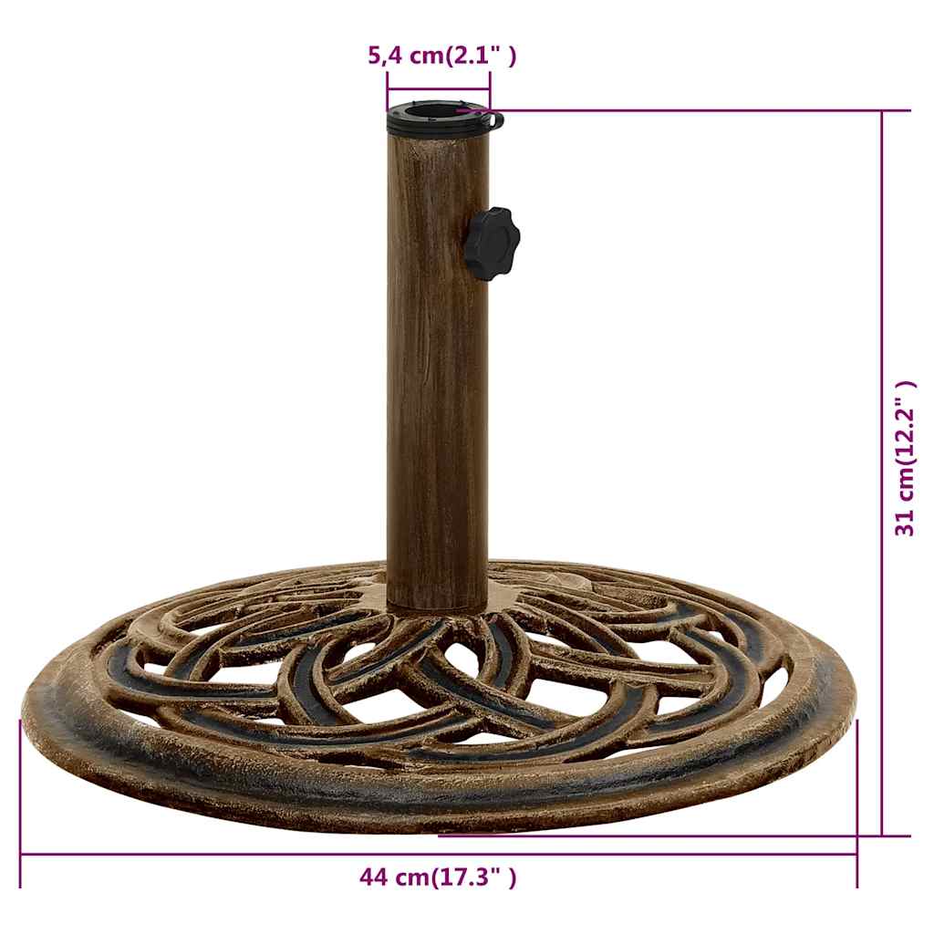 vidaXL 317758 Umbrella Base Bronze 44x44x31cm Cast Iron-8