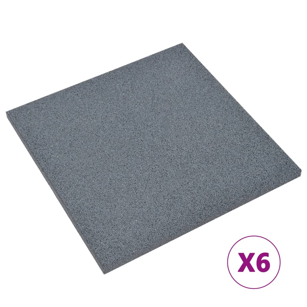 vidaXL 93439 Fall Protection Tiles 6 Pcs Rubber 50x50x3cm G-2