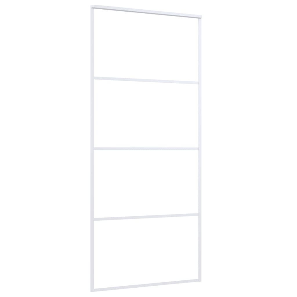 Vidaxl Sliding Door Esg Glass And Aluminium 90x205 Cm White-3