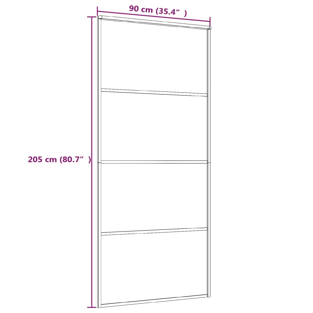 Vidaxl Sliding Door Esg Glass And Aluminium 90x205 Cm White-5
