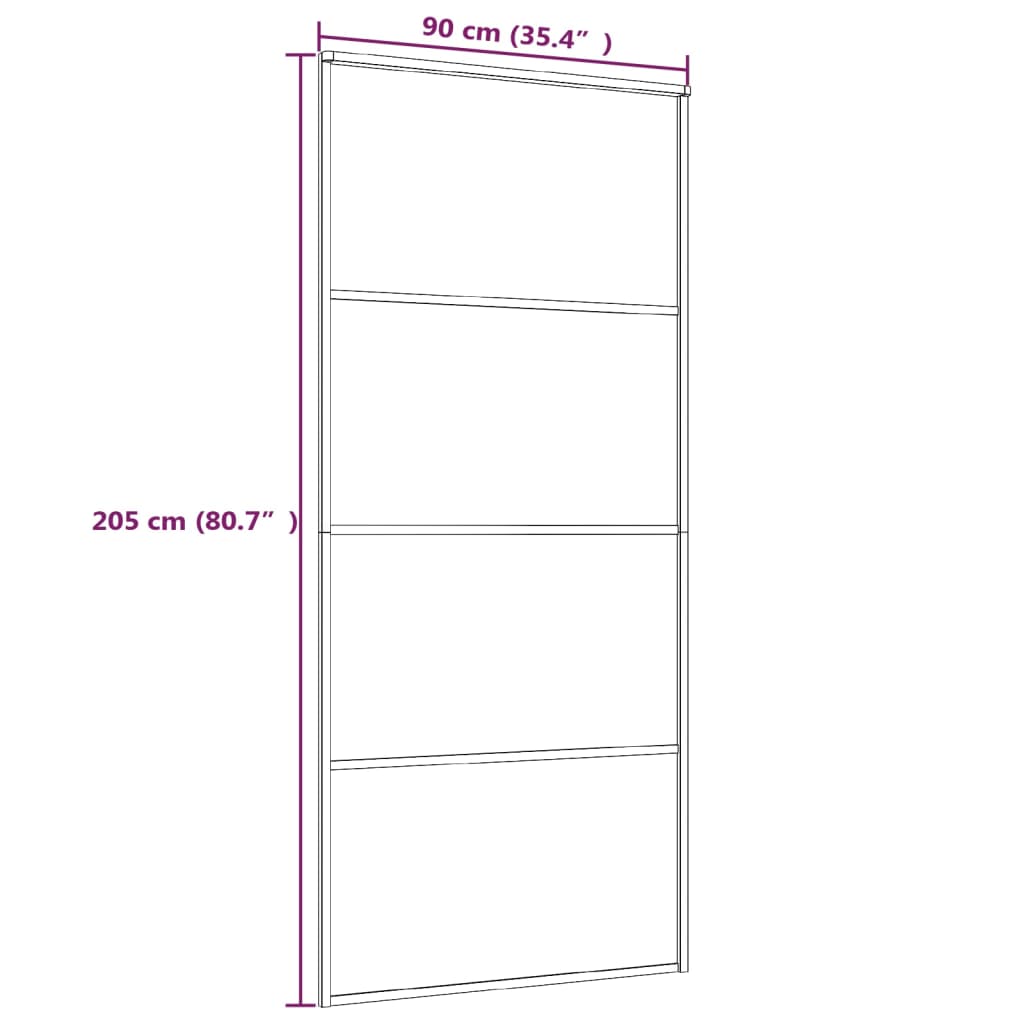 Vidaxl Sliding Door Frosted Esg Glass And Aluminium 90x205 Cm White-5