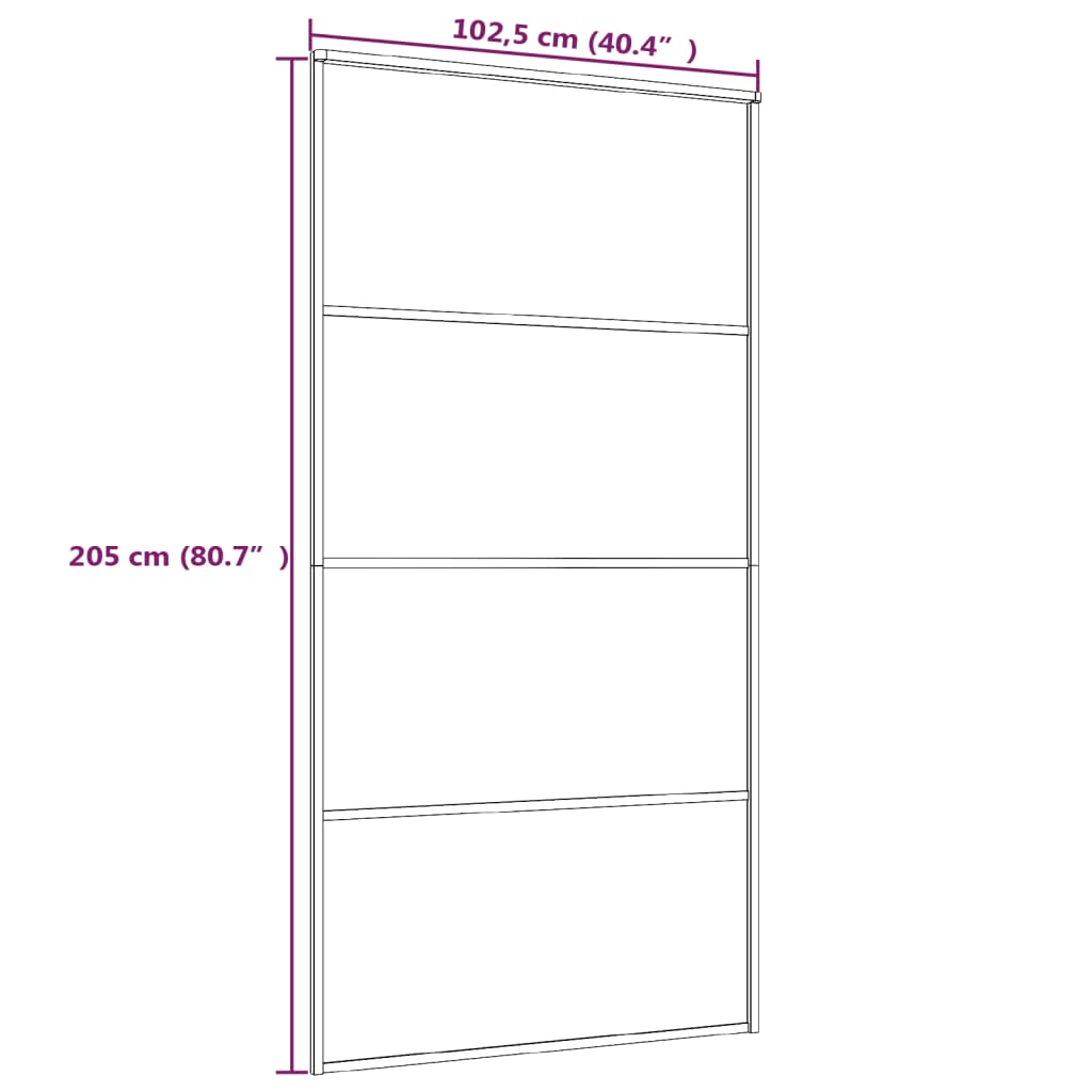 Vidaxl Sliding Door Frosted Esg Glass And Aluminium 102.5x205 Cm Black-5