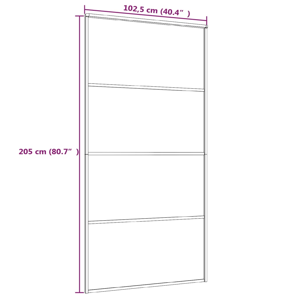 Vidaxl Sliding Door Esg Glass And Aluminium 102.5x205 Cm White-5