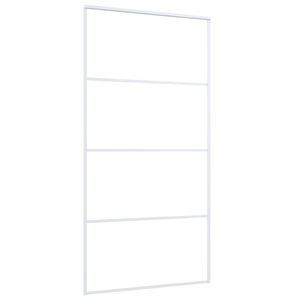 Vidaxl Sliding Door Frosted Esg Glass And Aluminium 102.5x205 Cm White-3