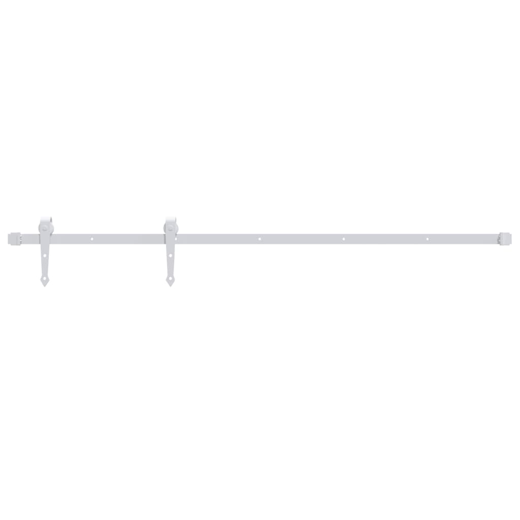 vidaXL 151702 Sliding Door Hardware Kit 200cm Steel White-2