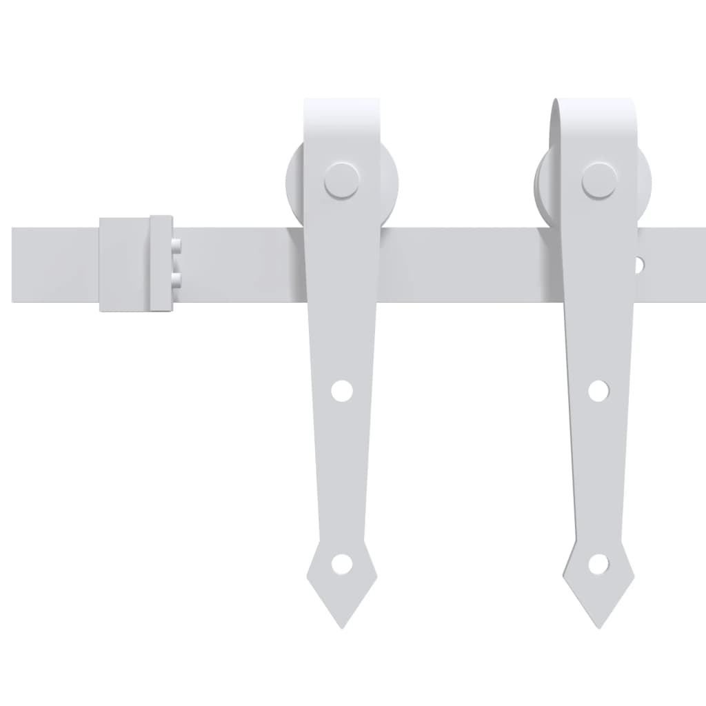 vidaXL 151702 Sliding Door Hardware Kit 200cm Steel White-3
