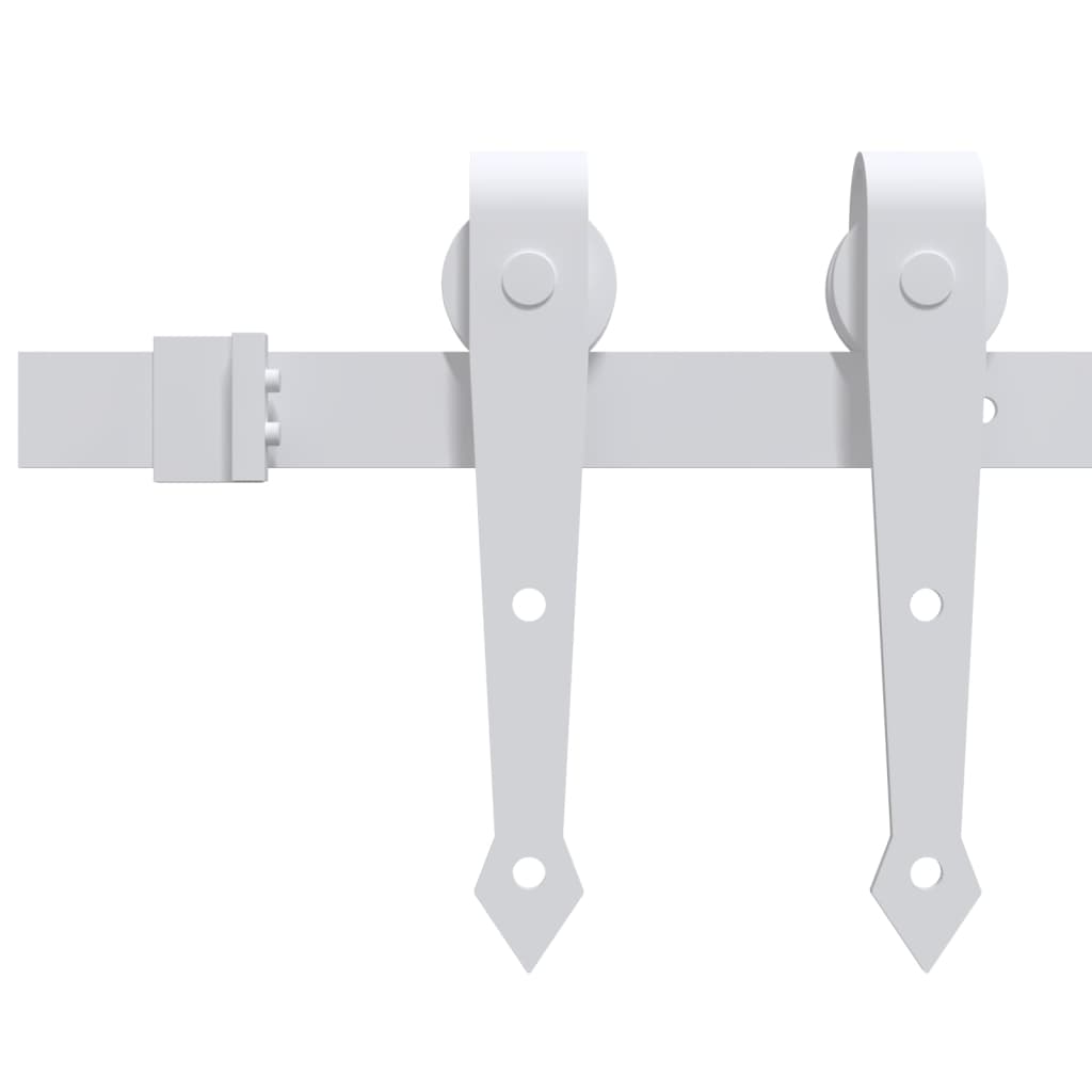 vidaXL 151709 Sliding Door Hardware Kit 183cm Steel White-3