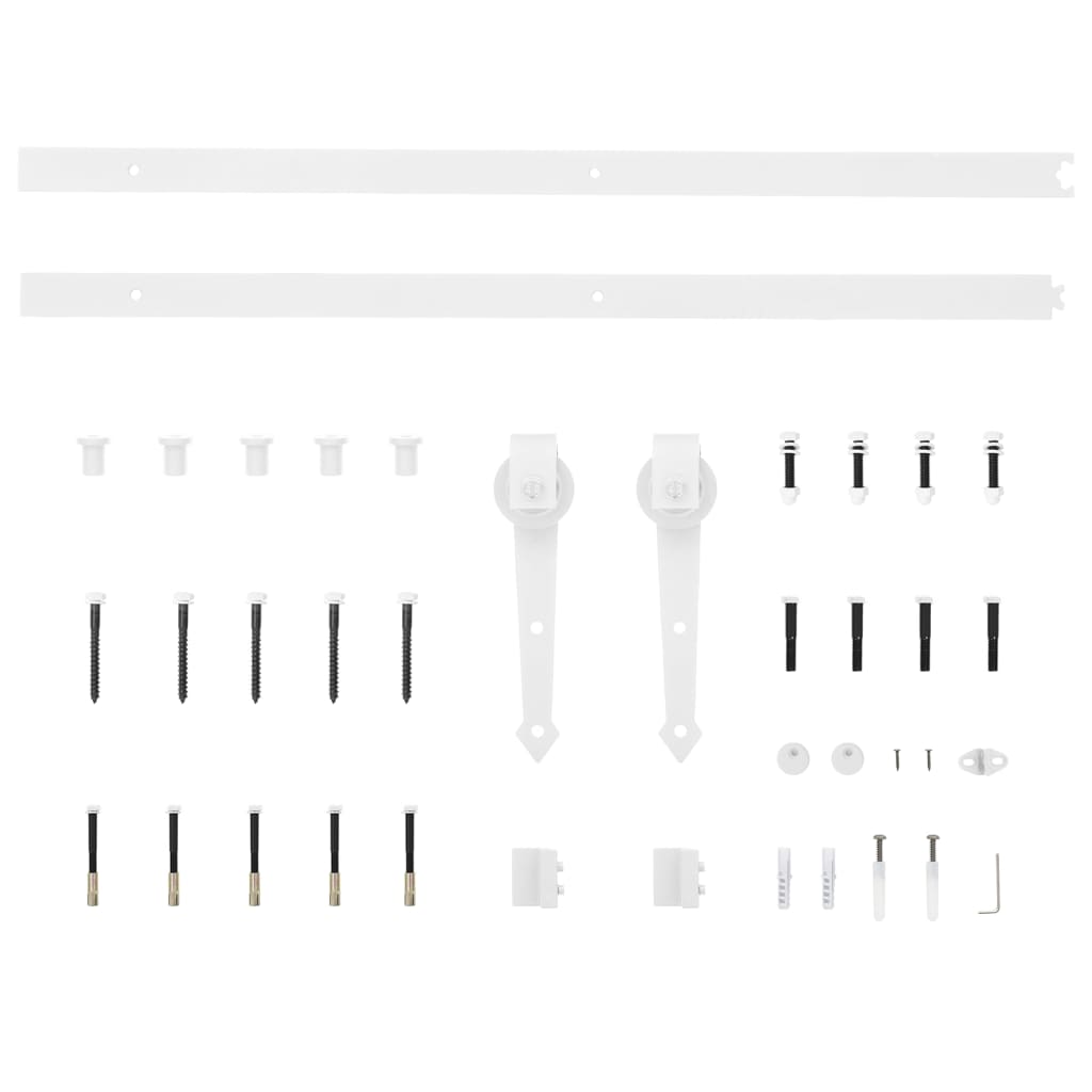 vidaXL 151709 Sliding Door Hardware Kit 183cm Steel White-4