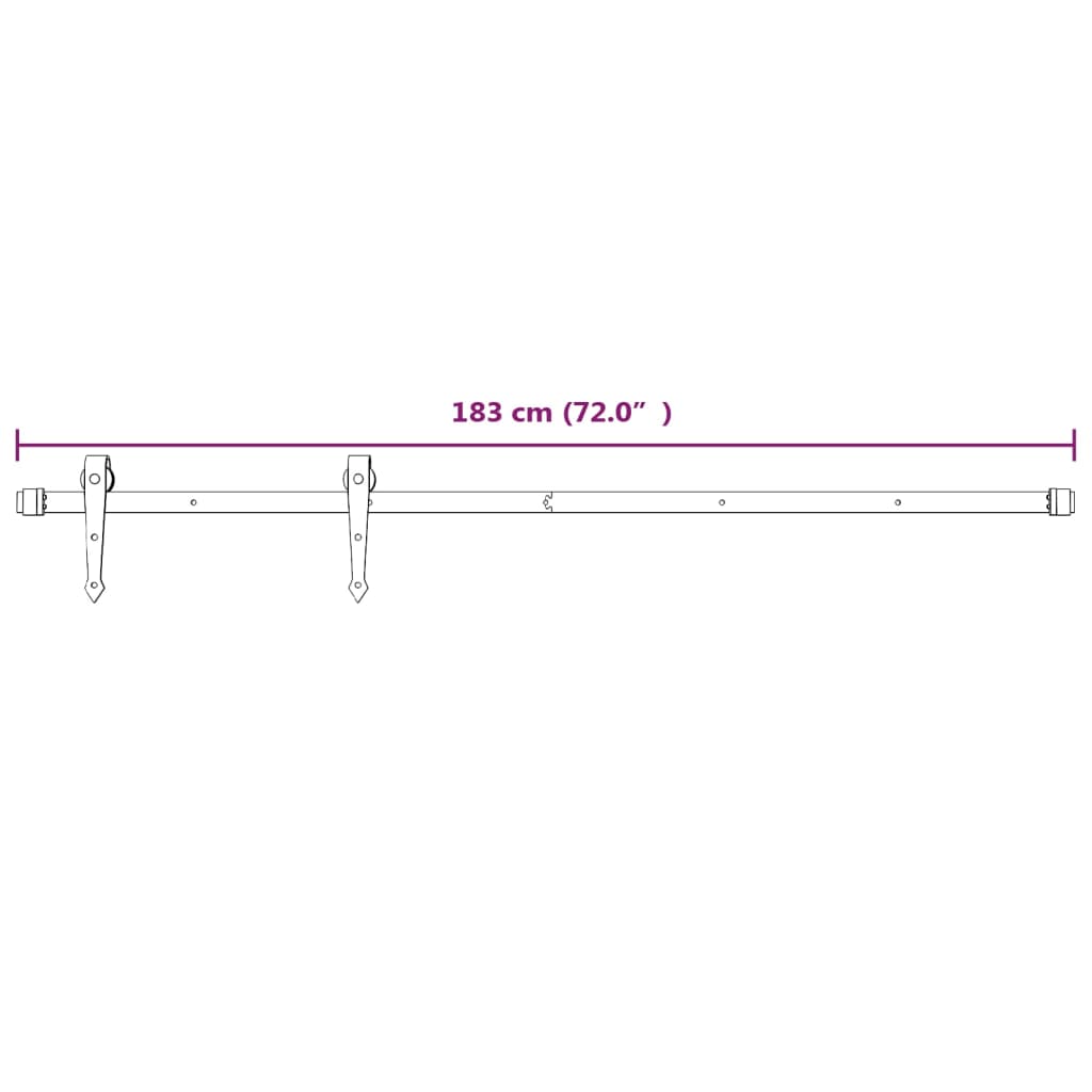vidaXL 151709 Sliding Door Hardware Kit 183cm Steel White-7