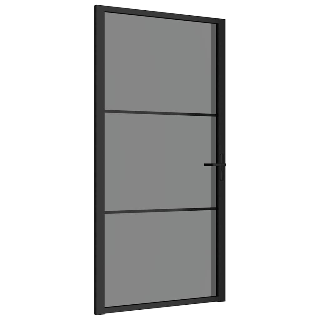 vidaXL 350563 Interior Door 102.5x201.5cm Black Esg Glass And Aluminium-2