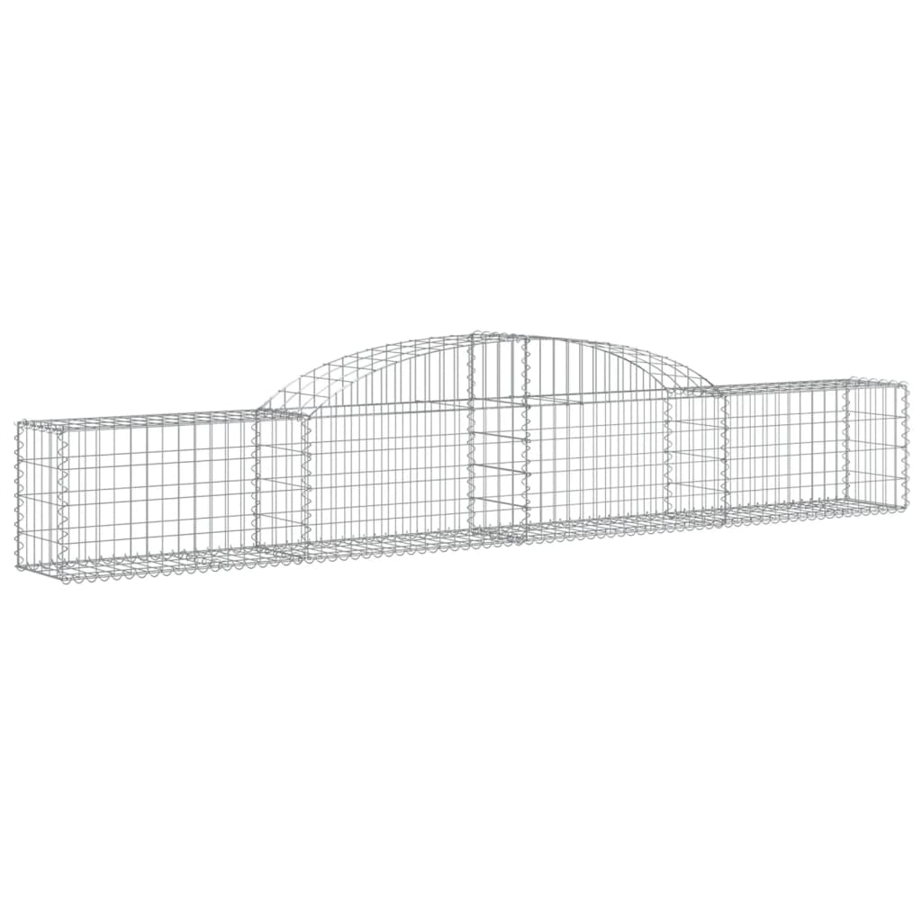 vidaXL 3146468 Arched Gabion Baskets 3 Pcs 300x30x40/60cm Galvanised Iron-2