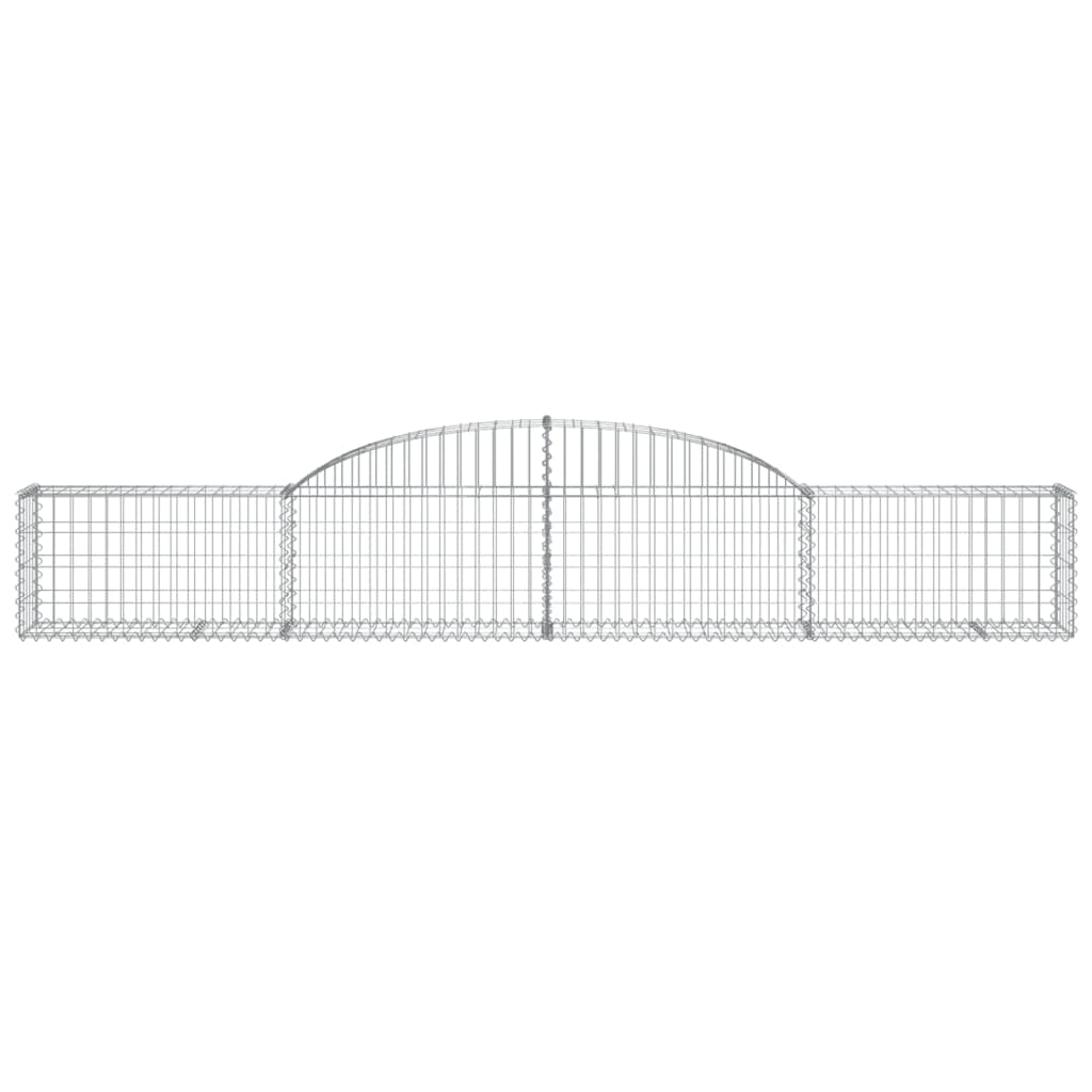 vidaXL 3146468 Arched Gabion Baskets 3 Pcs 300x30x40/60cm Galvanised Iron-3