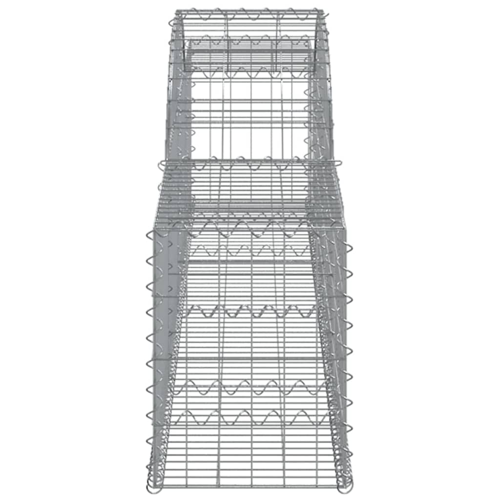 vidaXL 3146468 Arched Gabion Baskets 3 Pcs 300x30x40/60cm Galvanised Iron-4