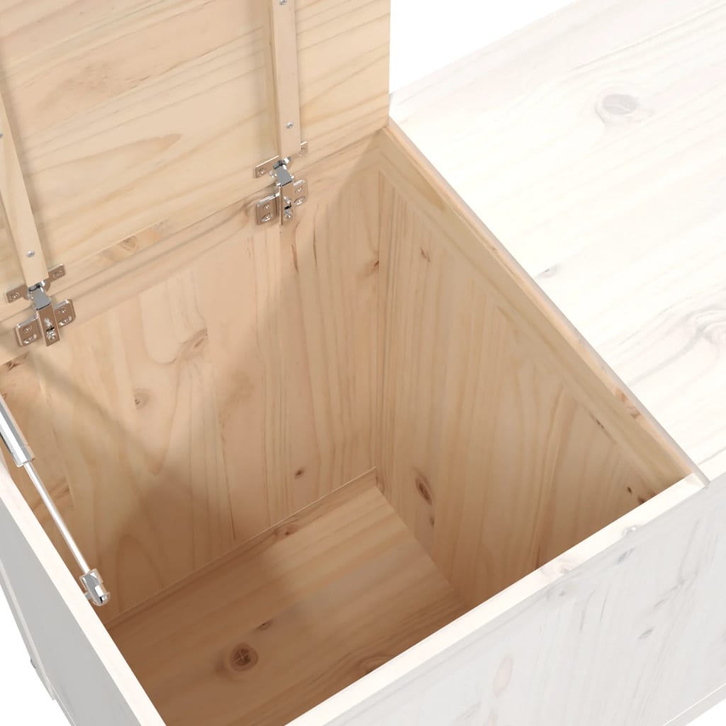 vidaXL 823570 Laundry Box White 88.5x44x66cm Solid Wood Pine-7