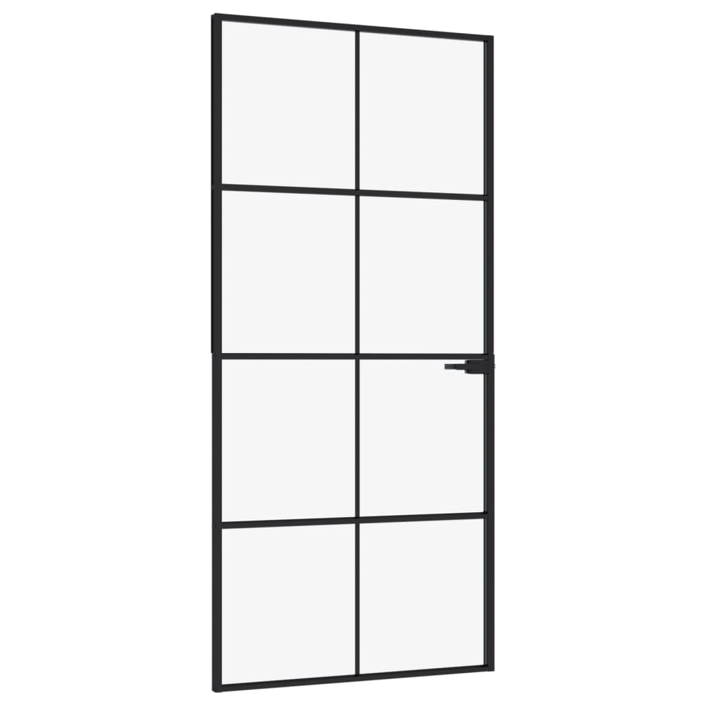 vidaXL 153664 Interior Door Black 93x201.5cm Tempered Glass&aluminium-2