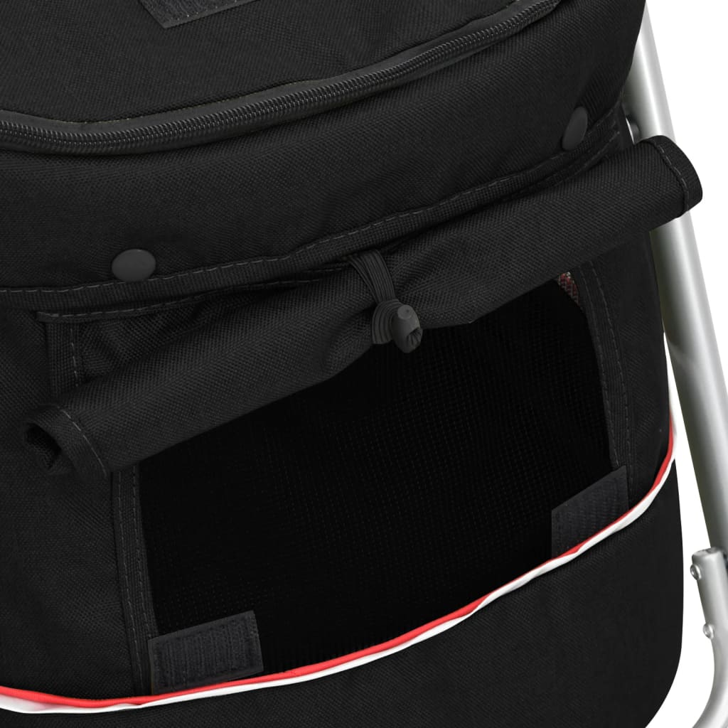 vidaXL 172202 Folding Dog Stroller Black 100x49x96cm Linen-8