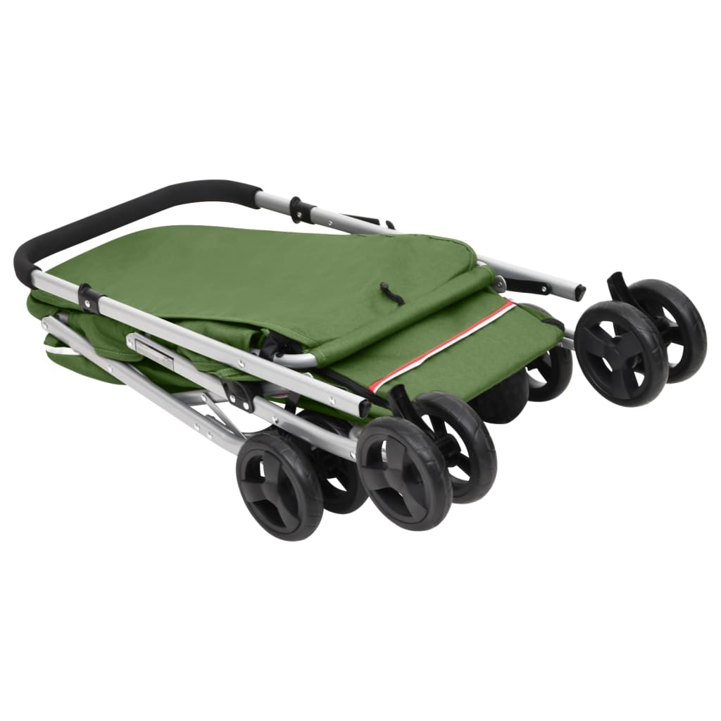 vidaXL 172204 Folding Dog Stroller Green 100x49x96cm Linen-6