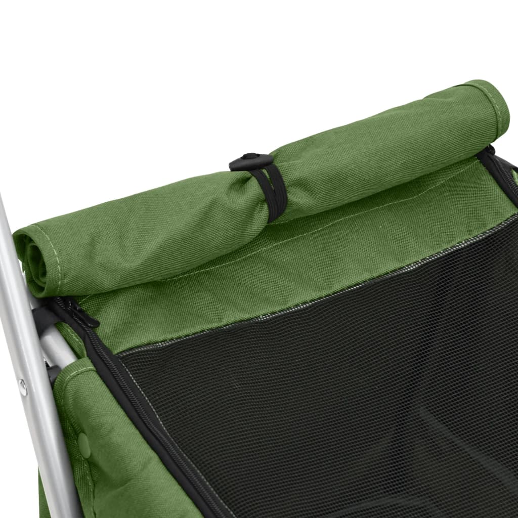 vidaXL 172204 Folding Dog Stroller Green 100x49x96cm Linen-7