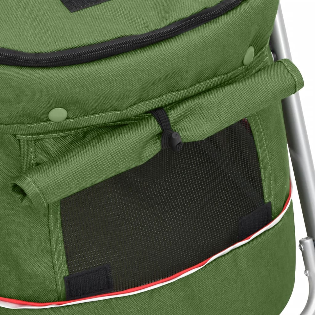 vidaXL 172204 Folding Dog Stroller Green 100x49x96cm Linen-8