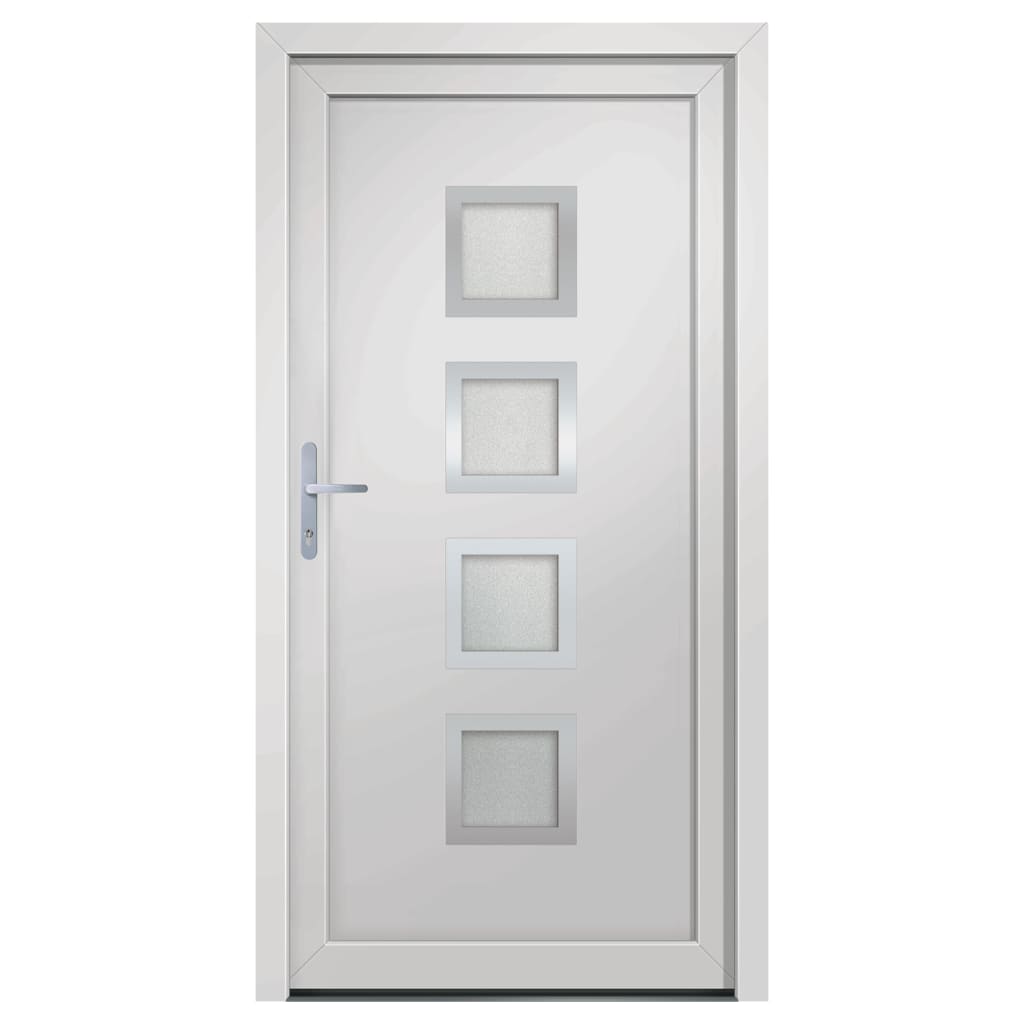 vidaXL 3187837 Front Door White 88x200cm Pvc-3