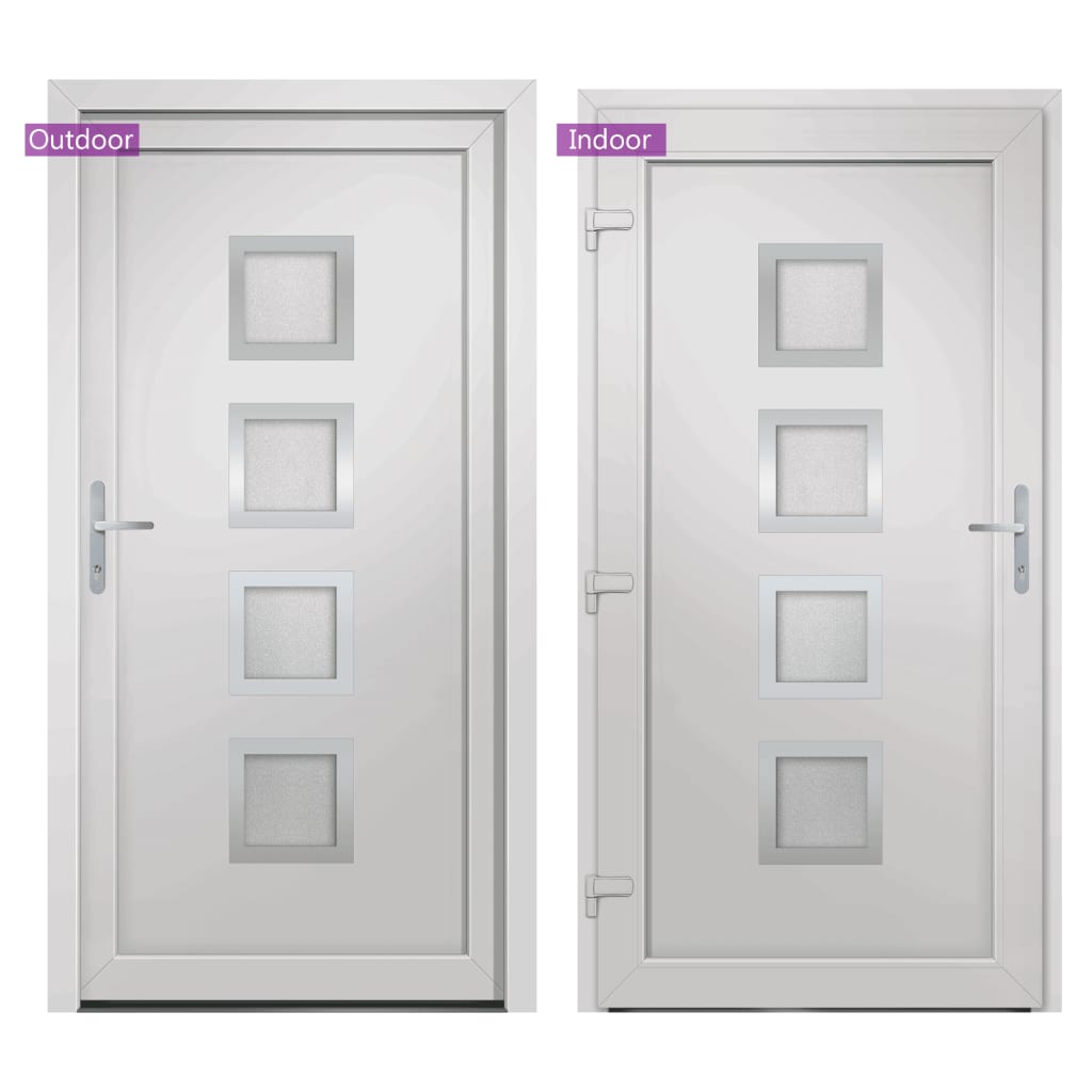 vidaXL 3187837 Front Door White 88x200cm Pvc-6