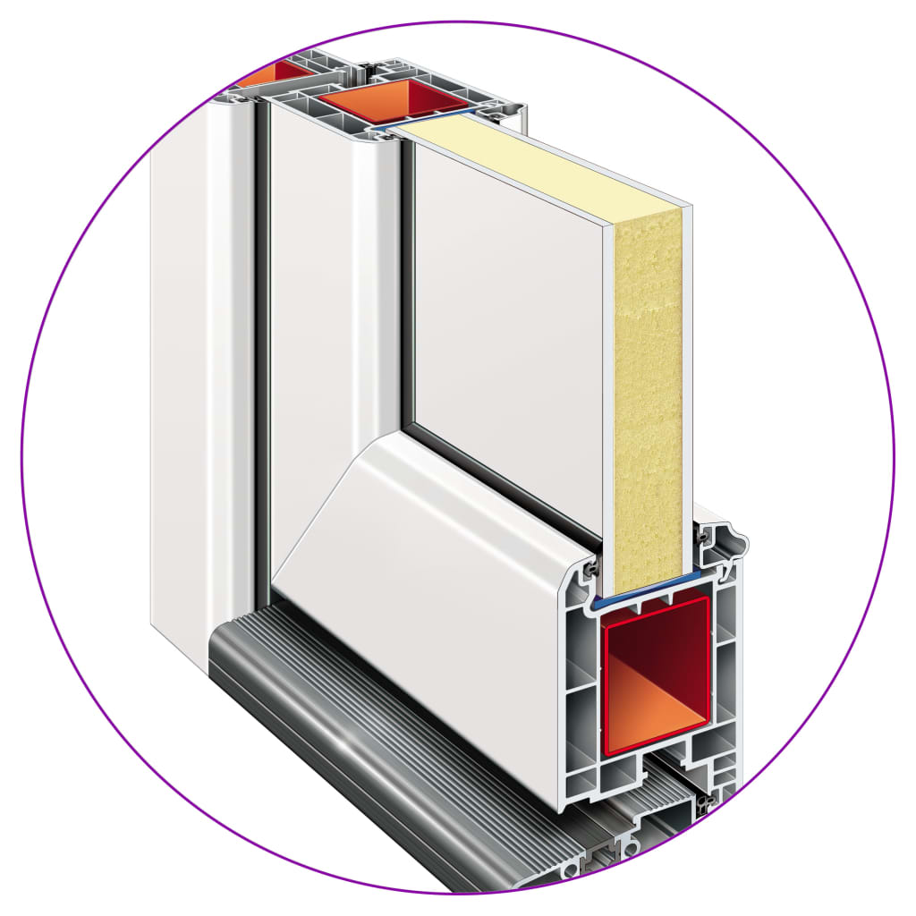 vidaXL 3187837 Front Door White 88x200cm Pvc-8