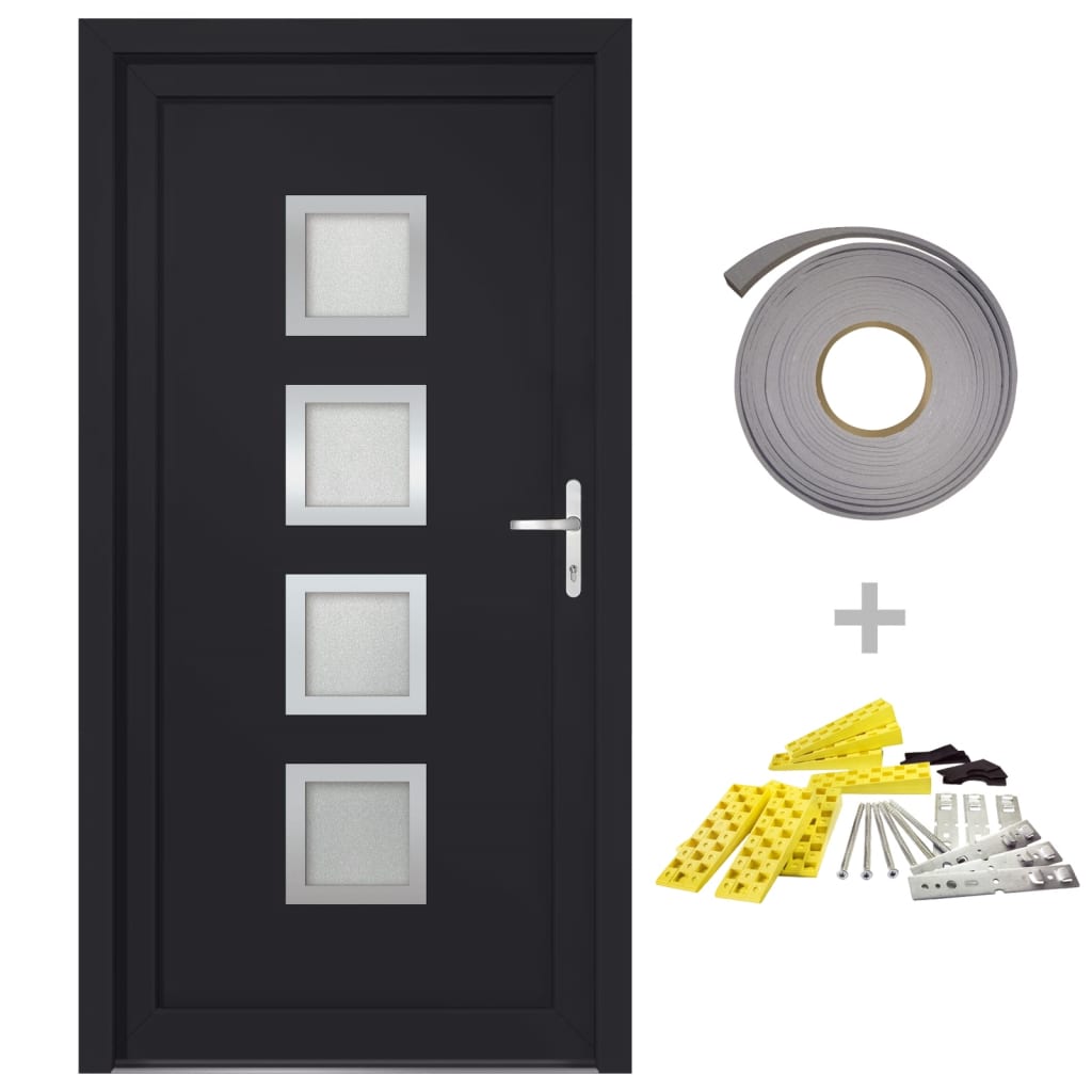 vidaXL 3187858 Front Door Anthracite 98x208cm Pvc-2
