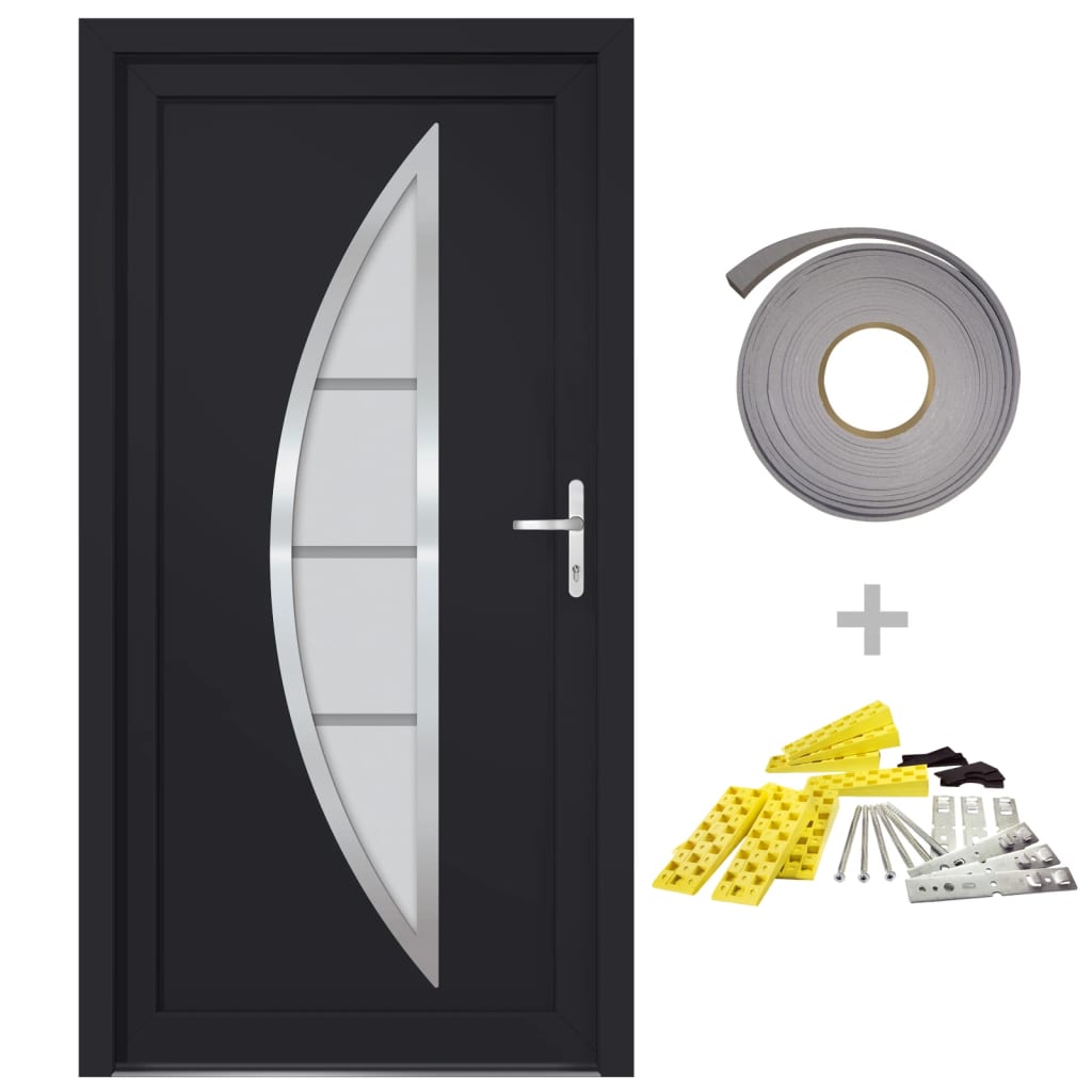 vidaXL 3187880 Front Door Anthracite 98x190cm Pvc-2