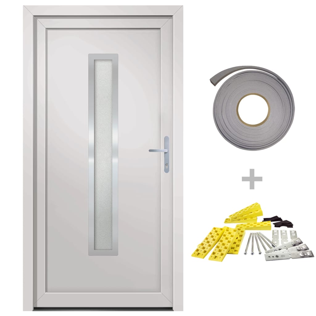 vidaXL 3187895 Front Door White 108x200cm Pvc-2