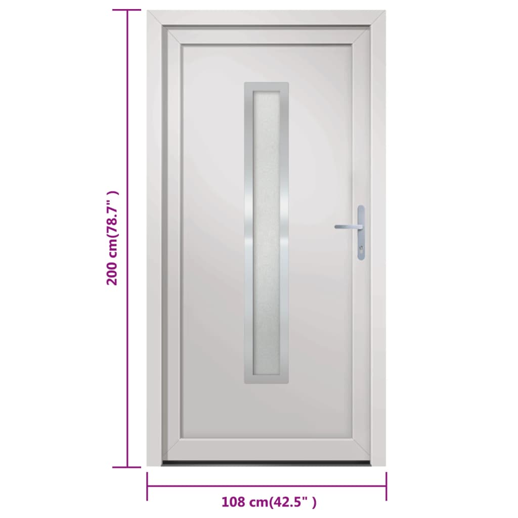vidaXL 3187895 Front Door White 108x200cm Pvc-9