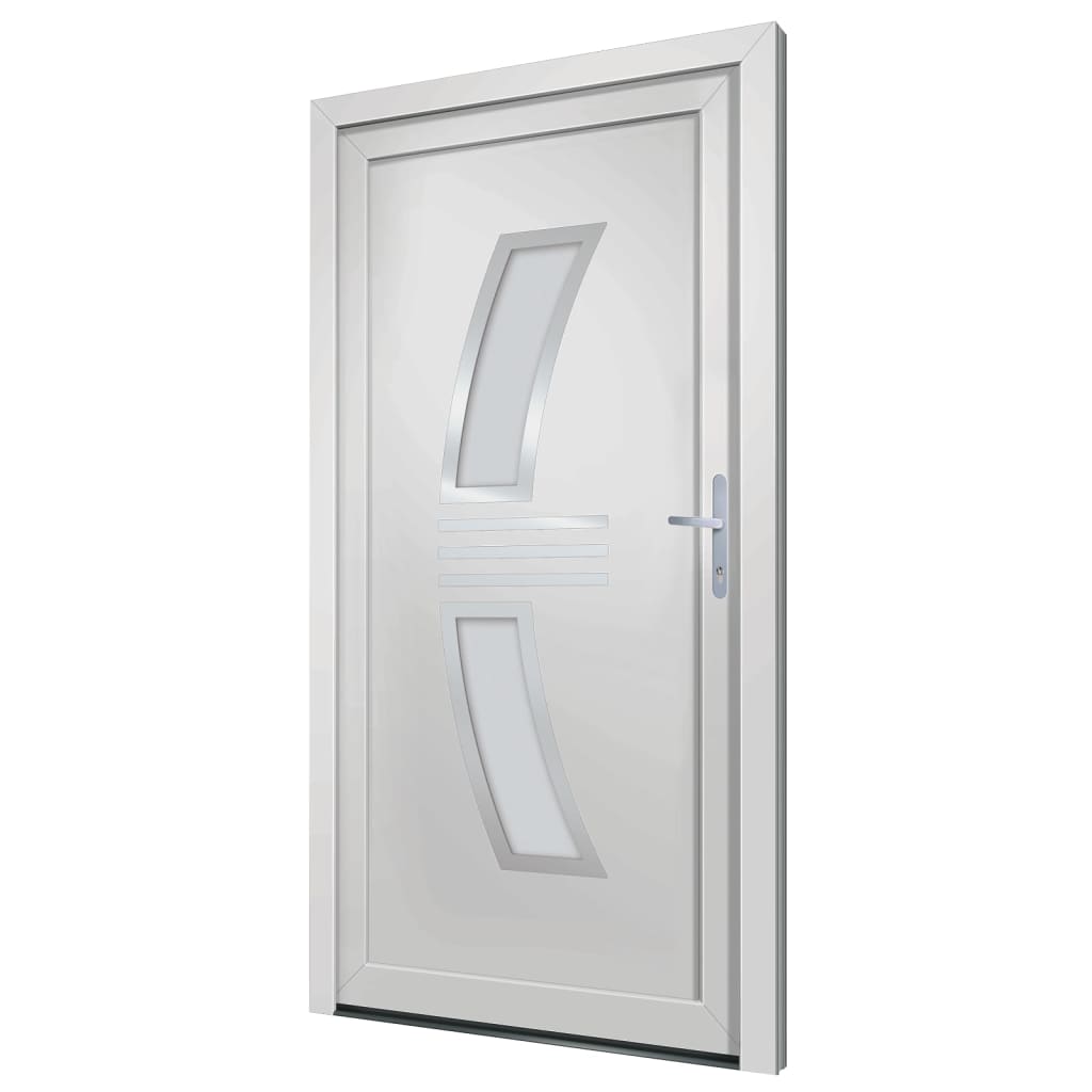 vidaXL 3187926 Front Door White 88x200cm Pvc-4