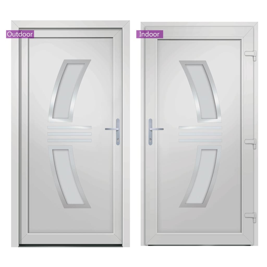 vidaXL 3187926 Front Door White 88x200cm Pvc-6