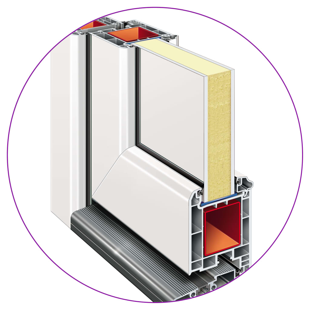 vidaXL 3187926 Front Door White 88x200cm Pvc-8