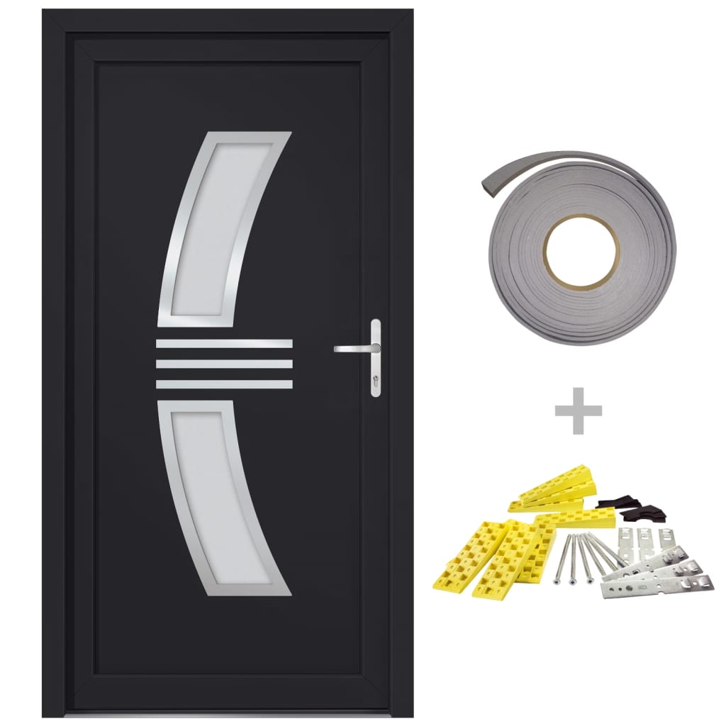 vidaXL 3187940 Front Door Anthracite 108x208cm Pvc-2