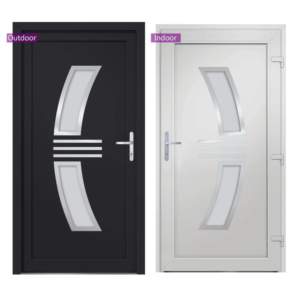 vidaXL 3187940 Front Door Anthracite 108x208cm Pvc-5