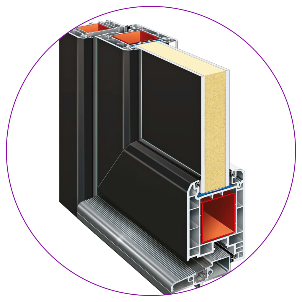 vidaXL 3187940 Front Door Anthracite 108x208cm Pvc-7