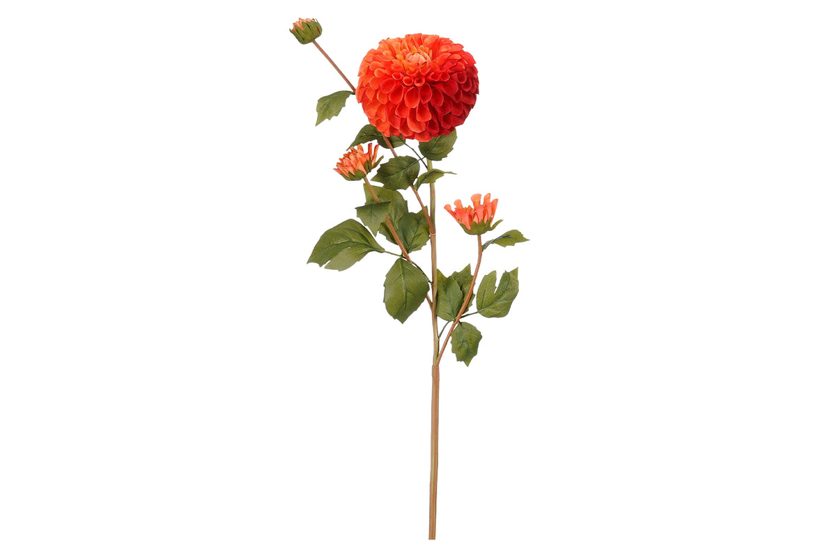 Artificial Dahlia Real Touch Stem | Orange | 78 cm