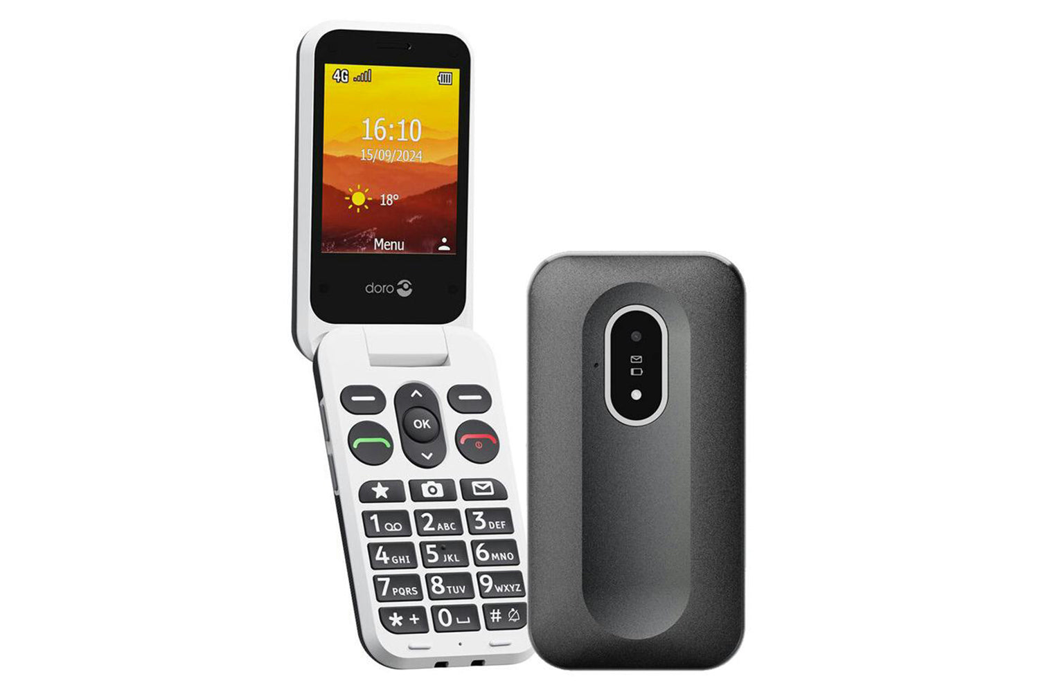 Doro Leva L20 Flip Phone | Black/White