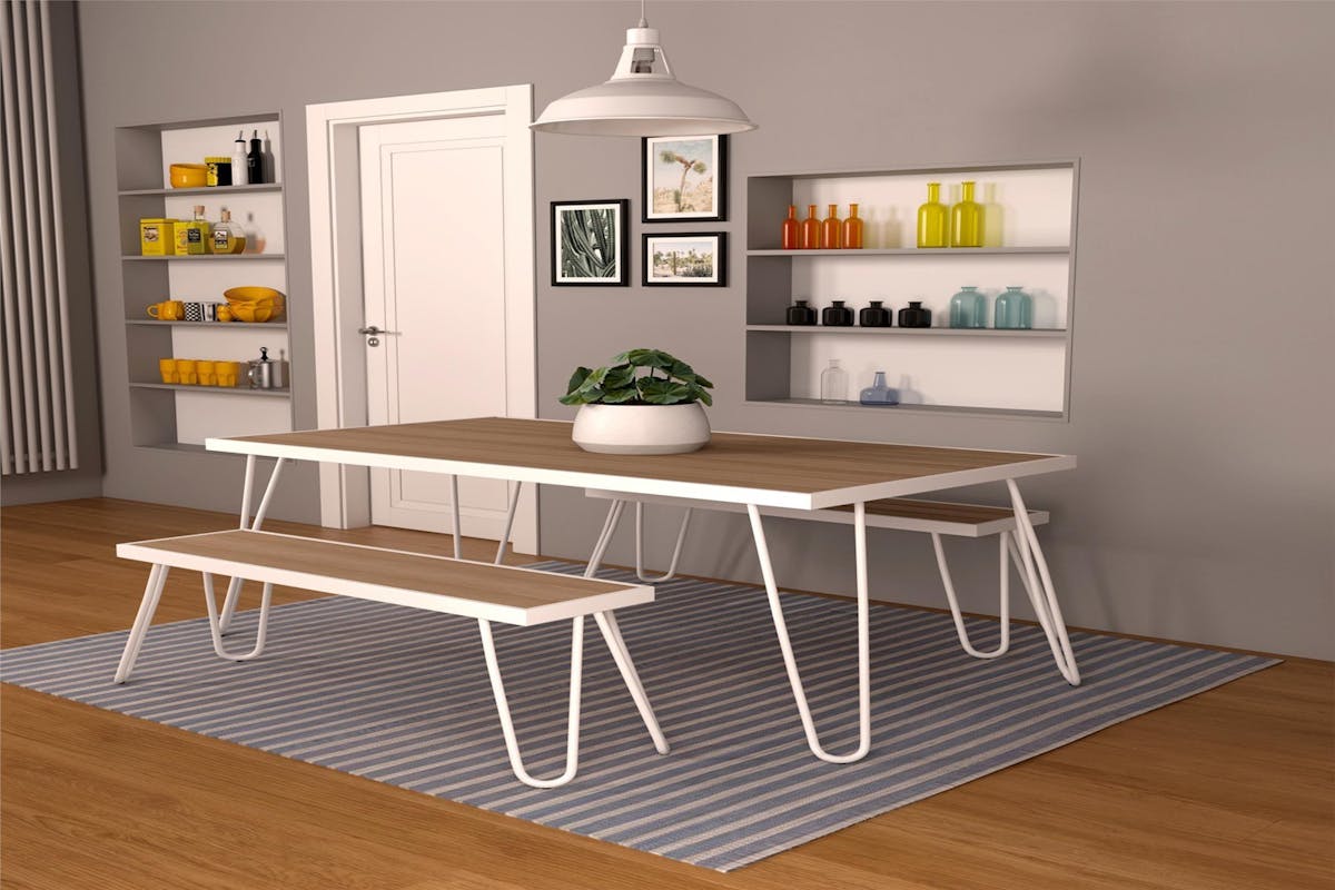 Dorel Paulette Dining Set | Table & 2 Benches | Indoor/Outdoor-2
