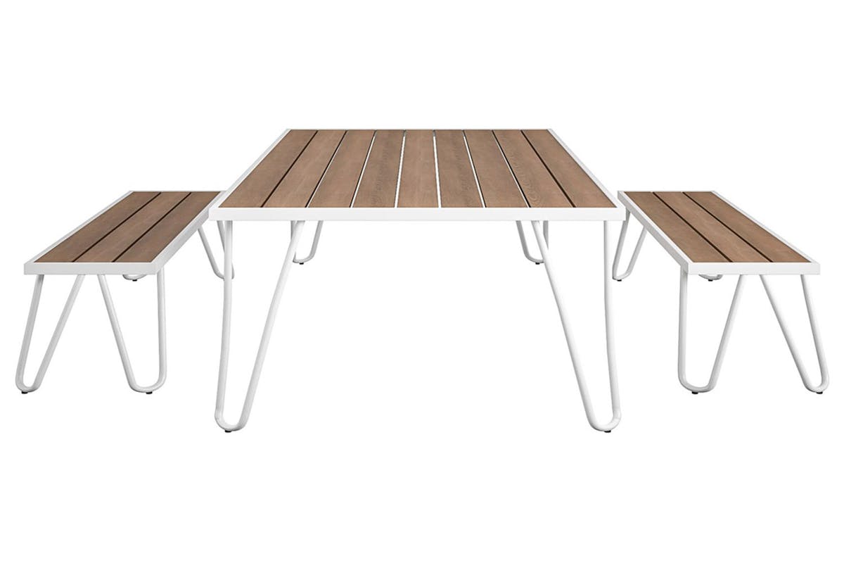 Dorel Paulette Dining Set | Table & 2 Benches | Indoor/Outdoor-5