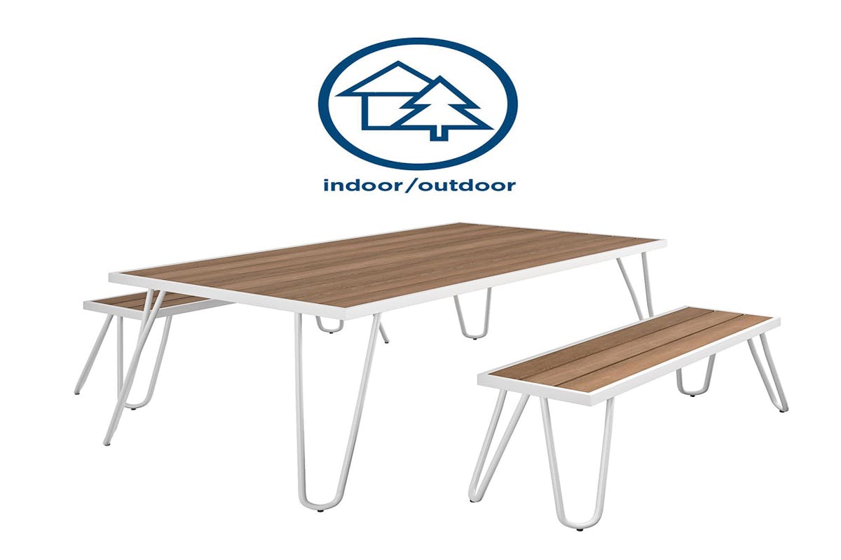 Dorel Paulette Dining Set | Table & 2 Benches | Indoor/Outdoor-6
